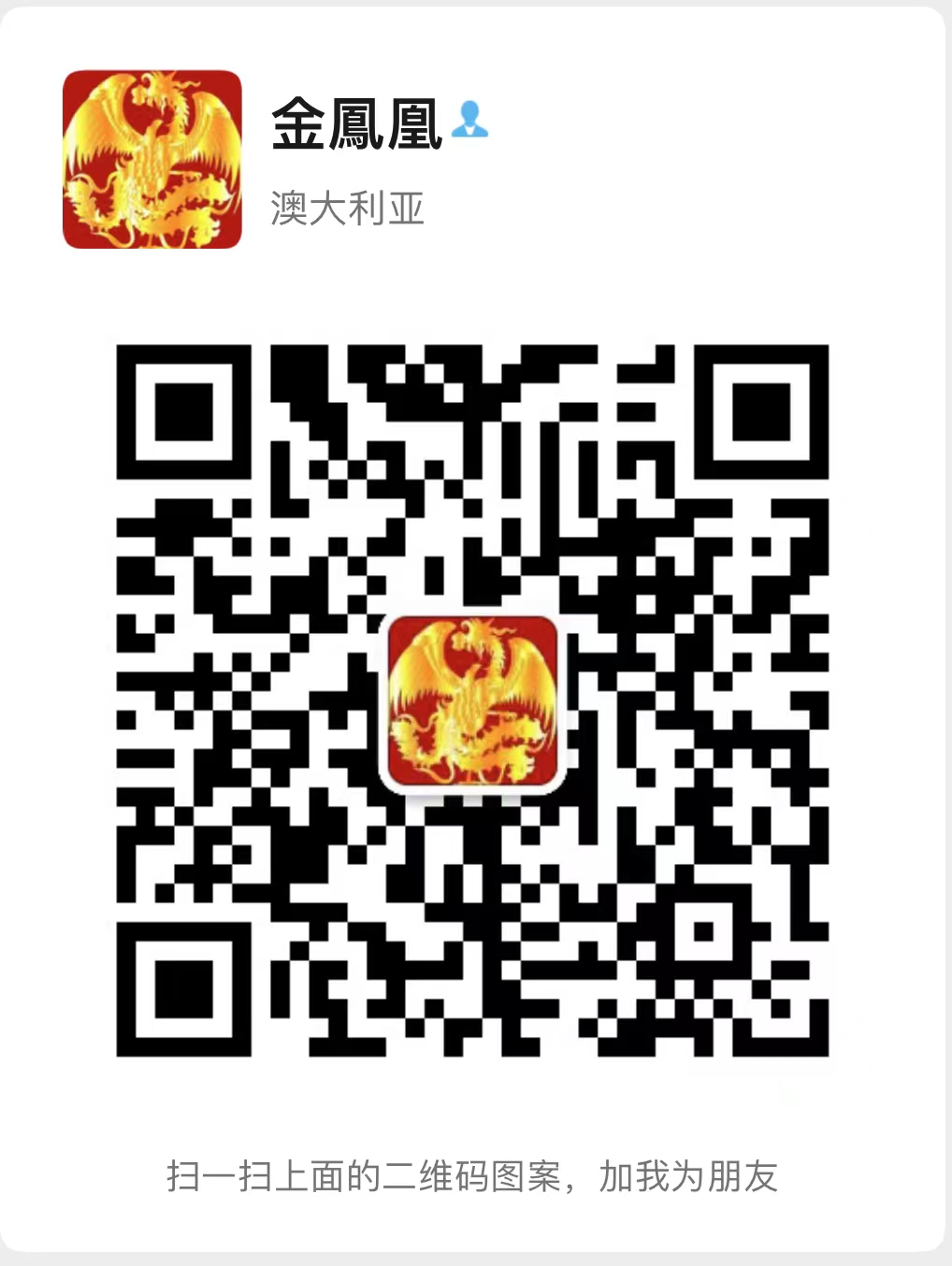 wechat code 1 for live chat 金凤凰二维码